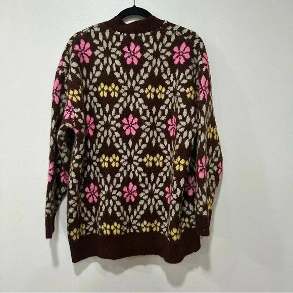 Zara floral jacquard oversized cardigan Small 9598/230 - Picture 3 of 7